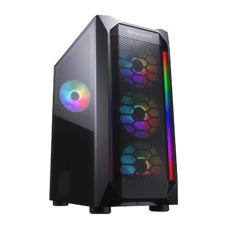 CC-COUGAR Κουτί Desktop CC-Cougar MX410 Mesh-G RGB Tempered Glass Middle ATX - Μαύρο