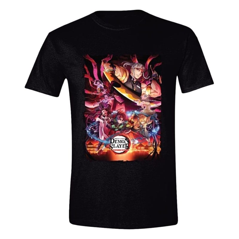 PCMERCH T-shirt Pcmerch Demon Slayer: Kimetsu No Yaiba Swinging Weapons - Μαύρο