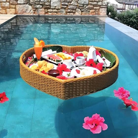Δίσκος Πισίνας Floating Breakfast 90 cm Καρδιά - Μπεζ image 1