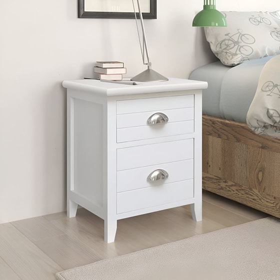 Κομοδίνο Vidaxl Από Ξύλο Παυλώνιας 2τμχ 38x28x45 cm - Λευκό image 1