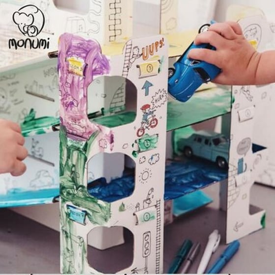 Babyrun Παρκινγκ Garage Xl Car Park Από 3d Λευκό Χαρτόνι Ζωγραφικής Monumi image 4