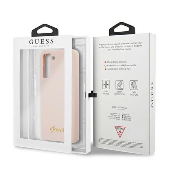 Θήκη Samsung Galaxy S21 - Guess Vintage Script Logo Collection - Ροζ image 1