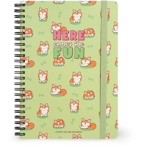 Σημειωματάριο Legami Ριγέ Σπιράλ Large Α5 Corgi image 0