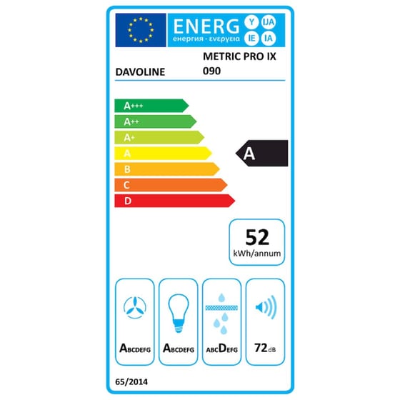 DAVOLINE METRIC PRO IX 90 90 cm Inox Απορροφητήρας Καμινάδα - Τζάκι image 3