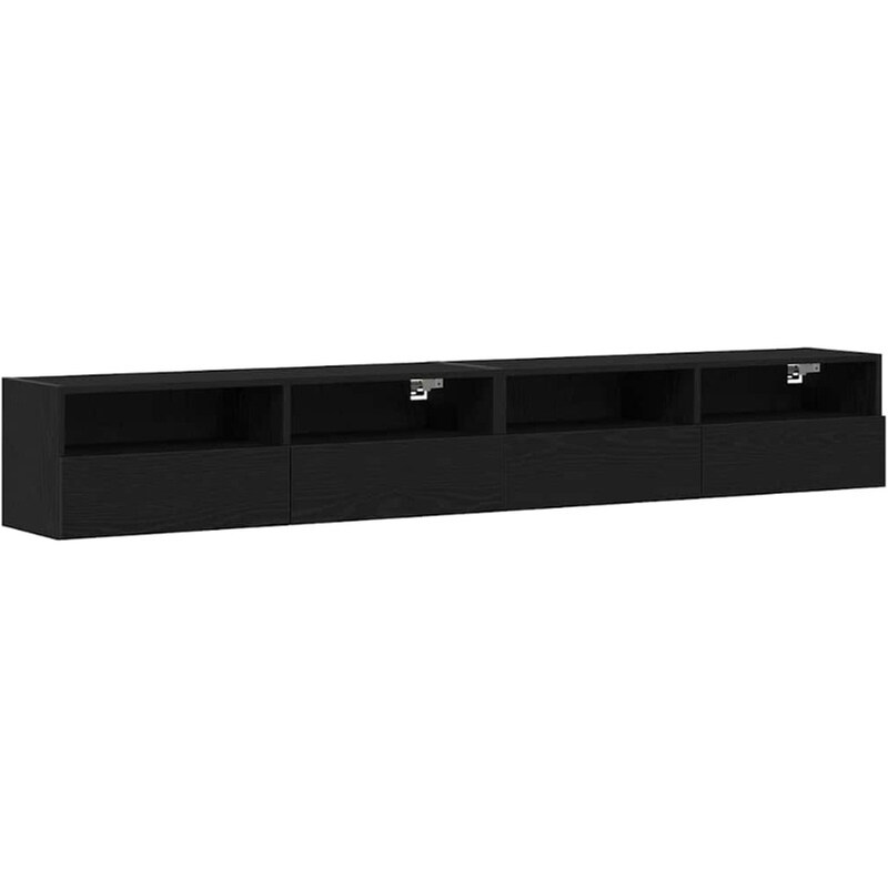 Έπιπλο Τηλεόρασης VidaXL Επιτοίχιο 2 τμχ 100 x 30 x 30 cm - Μαύρη Δρυς