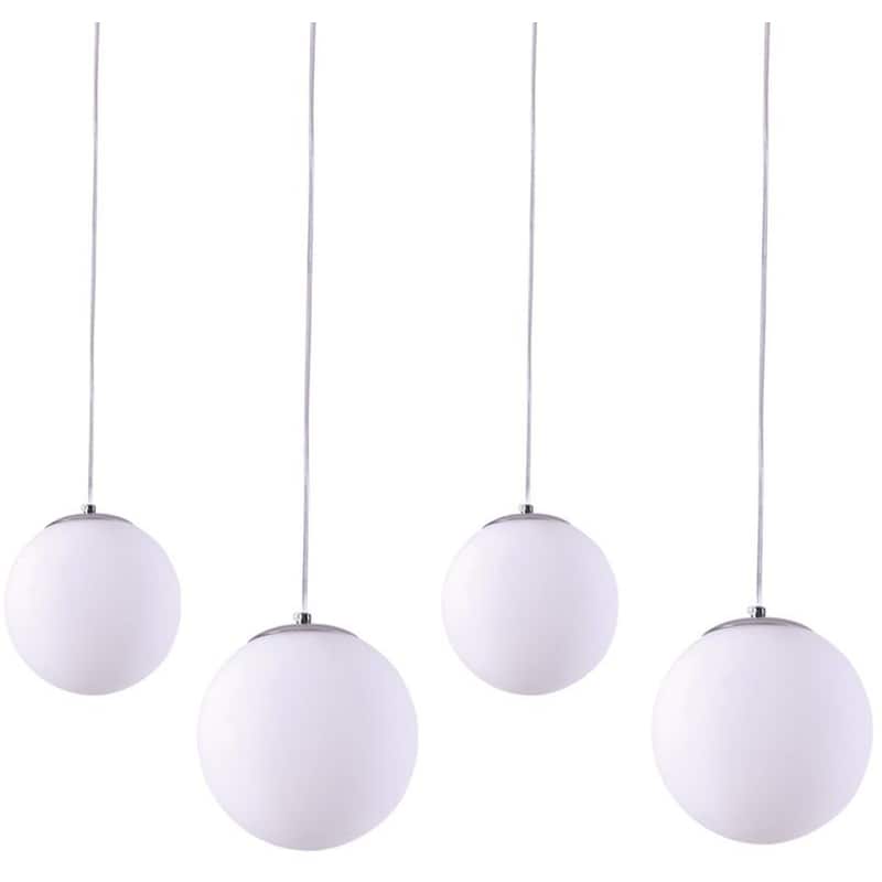 Φωτιστικό Οροφής Πολύφωτο Homelighting Alessia 77-3714 Γυάλινο/Μεταλλικό - Ασημί/Λευκό