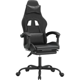 Καρέκλα Gaming VIDAXL 3143862 με Υποπόδιο από Τεχνητό Δέρμα - Μαύρη