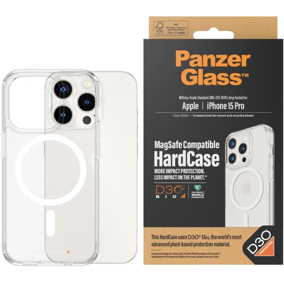 Θήκη Apple iPhone 15 Pro - PanzerGlass Hardcase Magsafe Compatible with D30 - Διάφανο image 1