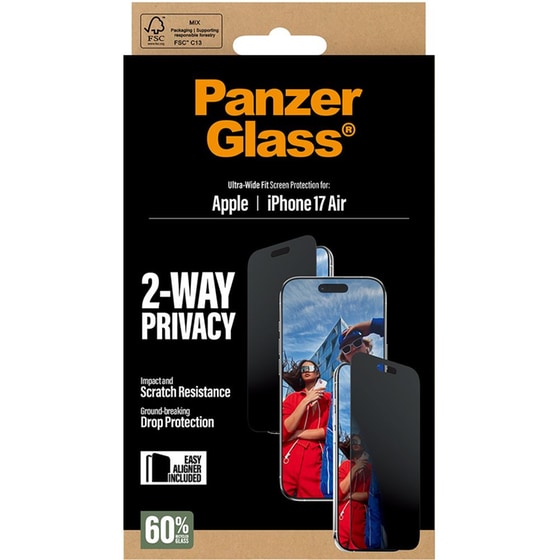 Προστατευτικό οθόνης Apple iPhone Air - PanzerGlass 2-Way Privacy Ultra-Wide Fit Screen Protection image 4