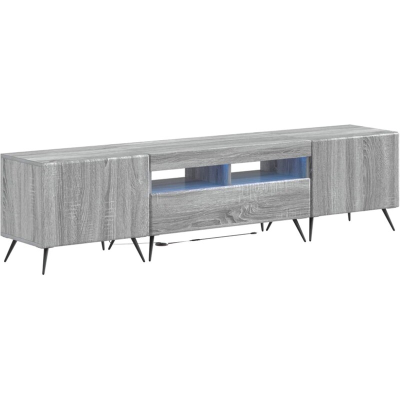 Έπιπλο Τηλεόρασης VidaXL BREDA με LED 3 τμχ 179 x 35 x 43 cm - Γκρι Sonoma
