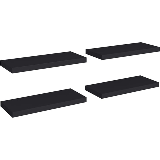 Ράφια Τοίχου VidaXL από MDF 60x23.5x3.8 cm 4 Τμχ - Μαύρο image 0
