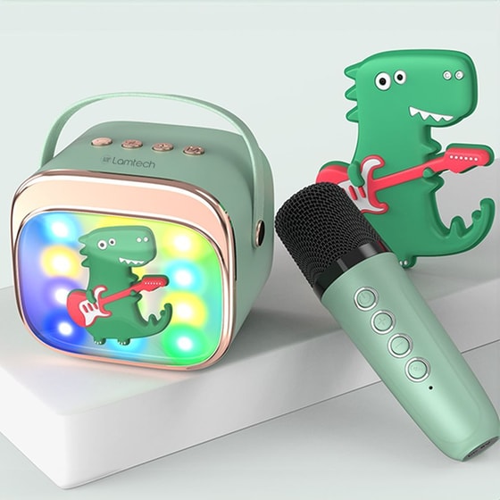 Party Speaker Lamtech BT5,4 Kids με Karaoke Rgb - Πράσινο image 4