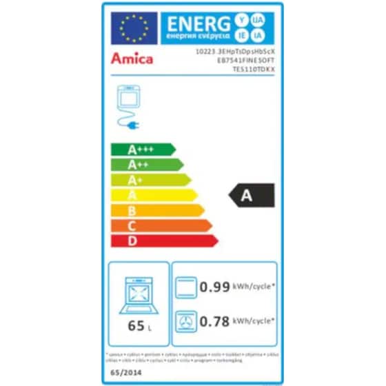 AMICA EB7541 FI SOFT 65 Lt Inox Εντοιχιζόμενος Φούρνος Άνω Πάγκου image 3