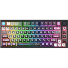 Redragon Uranus Pro 82 Gaming Μηχανικό Ασύρματο 2.4 GHz/Bluetooth Πληκτρολόγιο RGB Μαύρο (US)