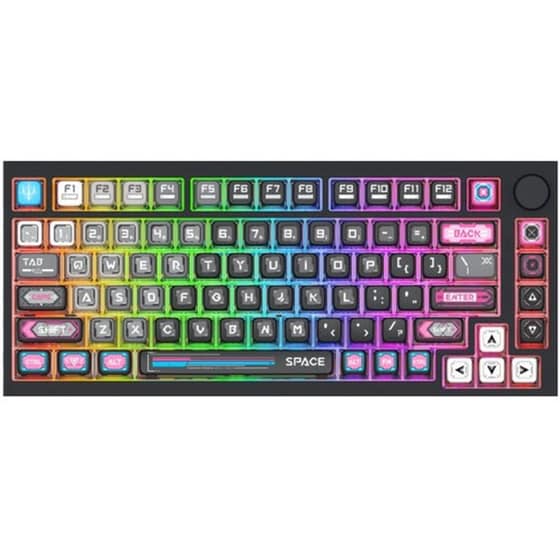 Redragon Uranus Pro 82 Gaming Μηχανικό Ασύρματο 2.4 GHz/Bluetooth Πληκτρολόγιο RGB Μαύρο (US) image 0