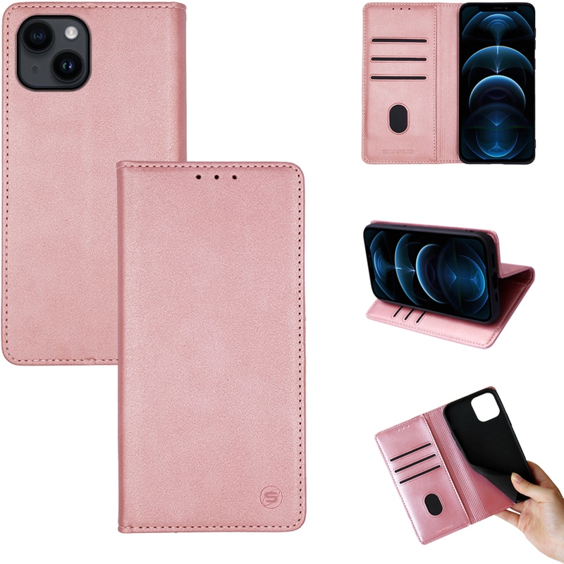 Θήκη Apple iPhone 14 - Sonique Vintage Magnet Book - Ροζ Χρυσό