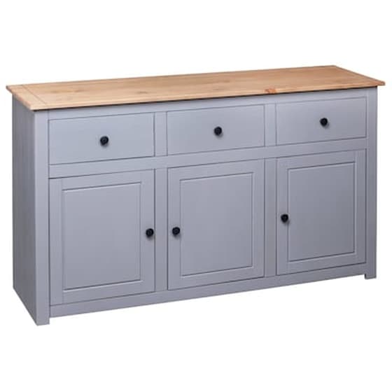 Vidaxl Μπουφές Γκρι 135x40x80 Εκ. Από Μασίφ Ξύλο Πεύκου Σειρά Panama image 5