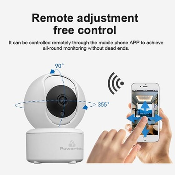 Ενσύρματη IP Camera Powertech PT-1085 Full HD Επιτραπέζια με Wi-Fi και Λειτουργία Pan & Tilt image 2