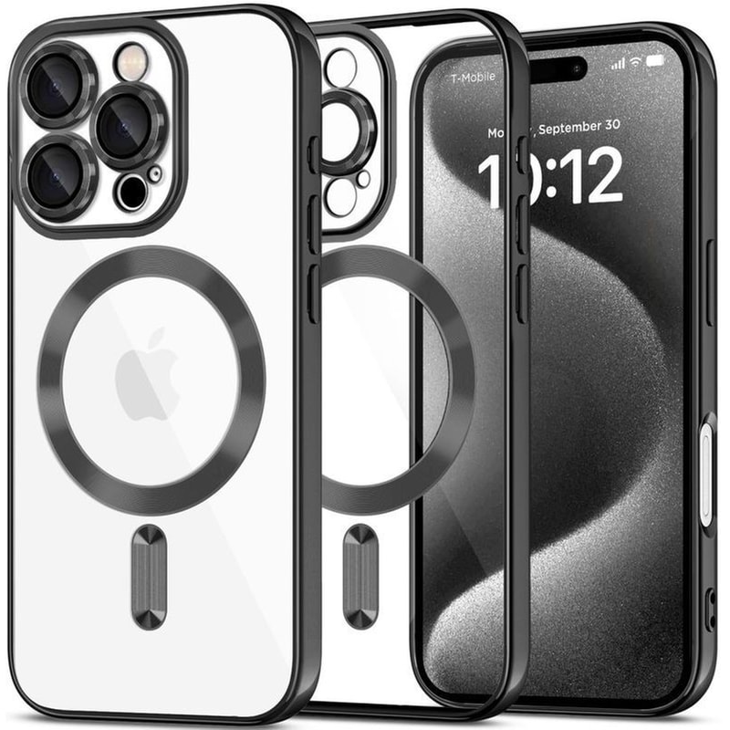Θήκη Apple iPhone 16 Pro Max - Tech-Protect MagFlex Διάφανη Σιλικόνης με MagSafe - Shiny Black