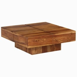 Τραπεζάκι Σαλονιού Vidaxl από Μασίφ Ξύλο Sheesham 80x80x30cm - Καφέ
