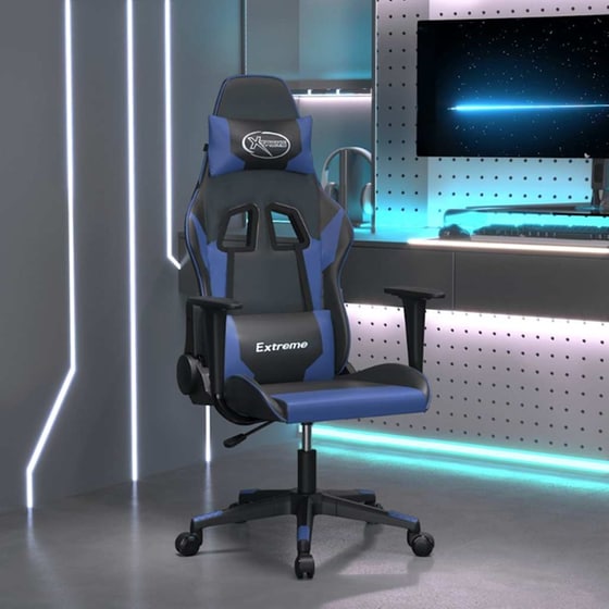 Καρέκλα Gaming VIDAXL 3143687 με Ρυθμιζόμενα Μπράτσα από Τεχνητό Δέρμα - Μαύρο / Μπλε image 9