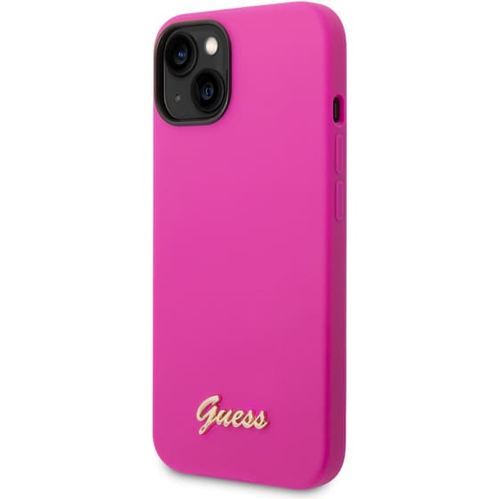 Θήκη Apple iPhone 14 - Guess Vintage Script Gold Logo Collection - Φουξία image 3
