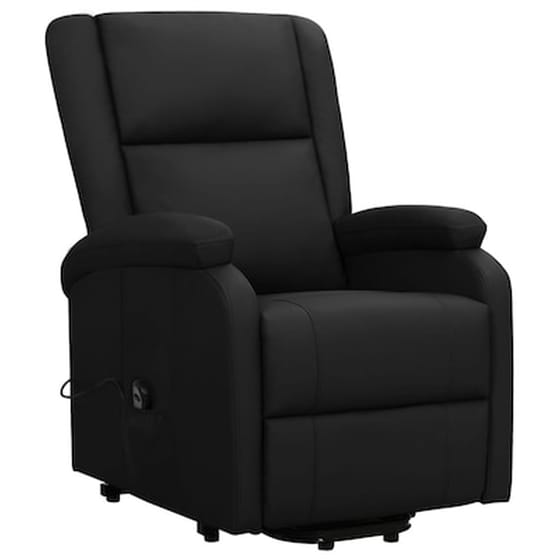 Vidaxl Πολυθρόνα Ανακλινόμενη Με Ανύψωση Μαύρη Από Συνθετικό Δέρμα image 3