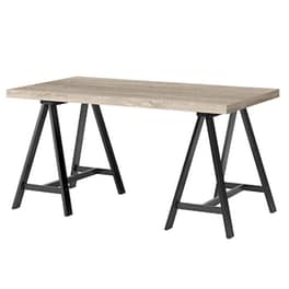 Τραπεζι Liberta Cavalletto Sonoma Μεταλλικος Σκελετος 150x75x74 cm - Μαύρο/Καφέ