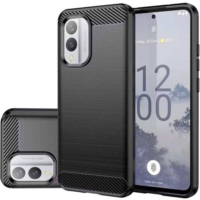 TECHSUIT Θήκη Σιλικόνης - Nokia X30 - Techsuit Carbon Silicone - Black (5949419180987)