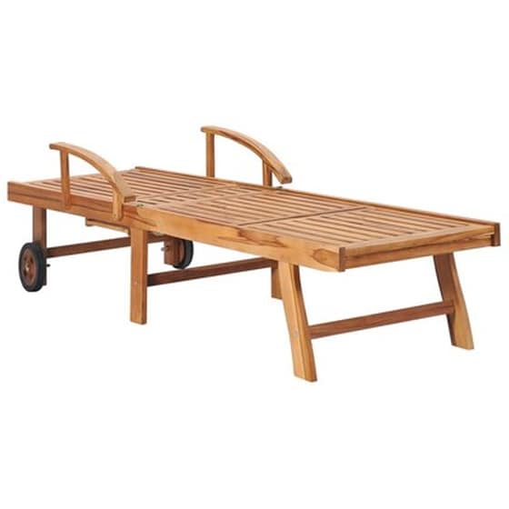 Ξαπλώστρα VidaXL από Μασίφ Ξύλο Teak 195x59.5 cm- Καφέ image 5