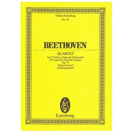 Βιβλίο Για Σύνολα Editions Eulenburg Beethoven - Quartet In Eb Major Op.74 [pocket Score] image 1