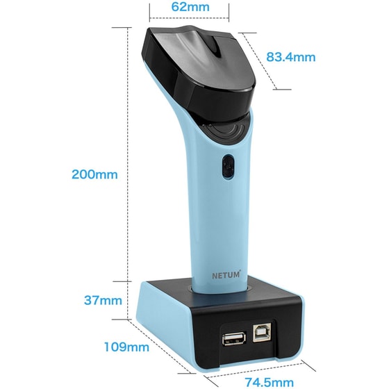 NETUM DS7500 Scanner Χειρός Ασύρματο 2D 2.4GHz Hands-Free Αυτόματο Ανάγνωση QR Barcodes image 1