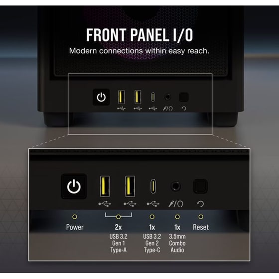 Κουτί Desktop Corsair iCUE 2000D Airflow RGB Mini Tower image 28