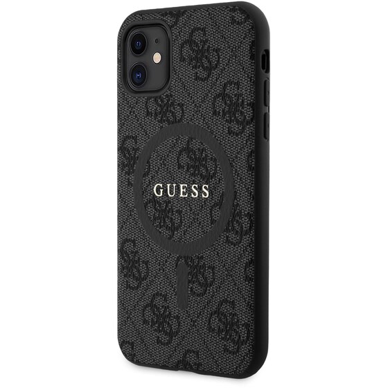 Θήκη Apple iPhone 11 - Guess 4g Logo Collection Magsafe Ring Stand Hard Case - Μαύρο image 2