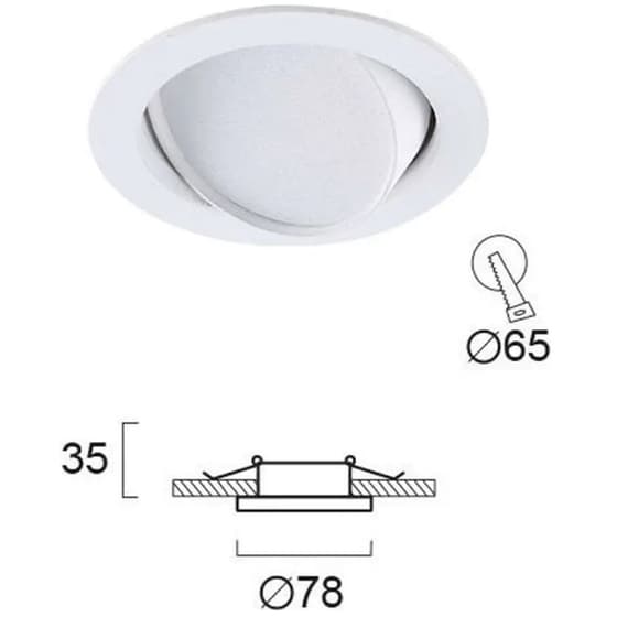 Σποτ Χωνευτό Viokef Nox 4157200 από Αλουμίνιο - Λευκό image 1