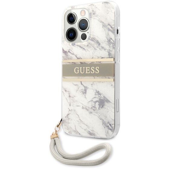 Θήκη Apple iPhone 13 Pro Max - Guess Marble Collection Printed Stripe - Γκρι/Λευκό image 4