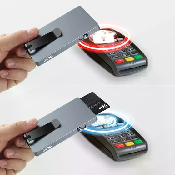 Θήκη Καρτών Valenta Αλουμινίου με Κλιπ Money Grey image 7