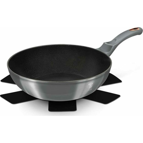 Αντικολλητικό Τηγάνι WOK BERLINGER HAUS BH-6007 28 cm Γκρι image 0