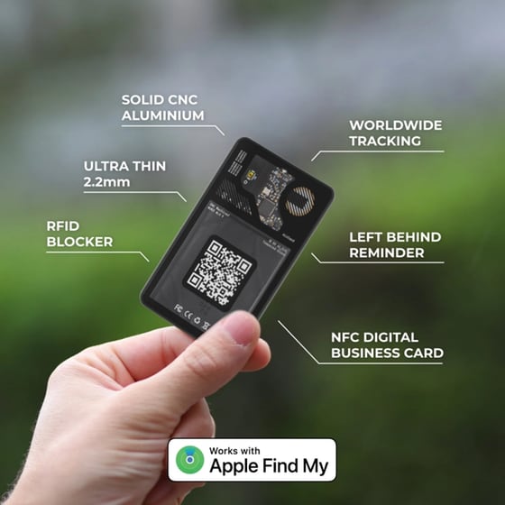 Rolling Square Aircard Ultra Thin Bluetooth Tracker - Black image 3