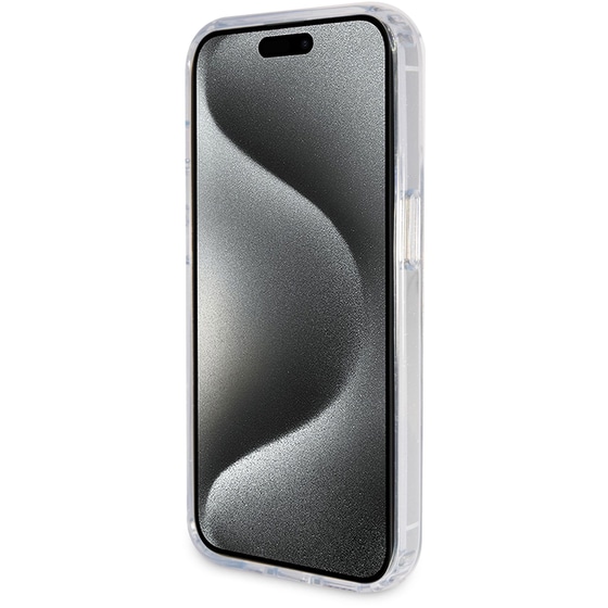 Θήκη Apple iPhone 15 Pro - Guess Magsafe Ring Stand Glitter Hard Case Script Logo - Διάφανο image 3