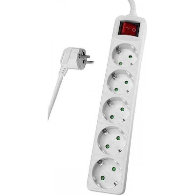 POWERTECH Powertech PT-878 5 Θέσεων 5m - Λευκό