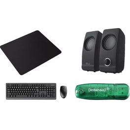 Bundle Desktop Trust Primo Ασύρματο Πληκτρολόγιο/Ποντίκι σετ - Μαύρο (US) + Ηχεία 2.0 Trust Remo 8W - Μαύρο + Intenso Rainbow Line 8GB USB 2.0 Stick Πράσινο + NOD Mat Compact Mouse Pad 220mm Μαύρο