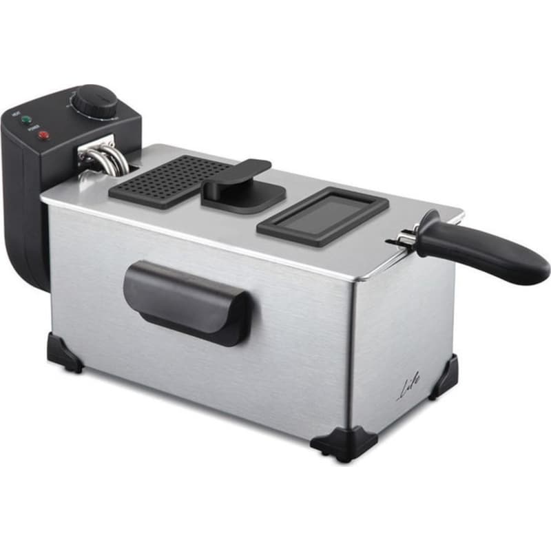 LIFE DFR-100 με Καπάκι 2200 W 3 L Ασημί Φριτέζα Λαδιού
