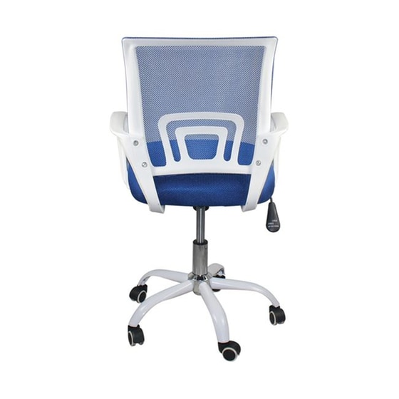 Καρέκλα Εργονομική Woodwell Bf2101 - SW Υφασμάτινη Λευκή/Μπλε image 3