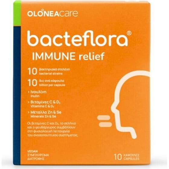 Προβιοτικό Olonea Bacteflora Immune Relief - 10 κάψουλες image 0