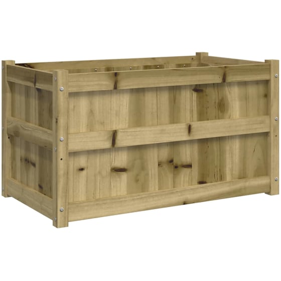 Ζαρντινιέρα VidaXL από Μασίφ Ξύλο Πεύκου 90x50cm - Καφέ image 5