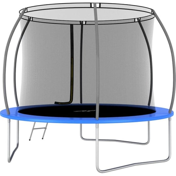 VidaXL Σετ Τραμπολίνου Στρογγυλό 304x76cm για έως 150kg - Μαύρο/ Γκρι/ Μπλε image 3