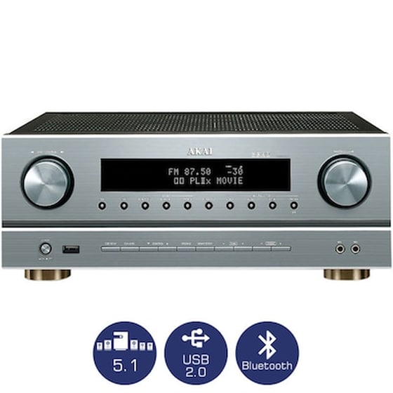 Akai AS005RA-750BT Ραδιοενισχυτής 5.1 Karaoke 100W - Ασημί image 0