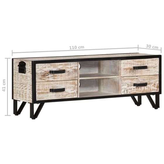 Έπιπλο Τηλεόρασης VidaΧL Ξύλινο 110x30x41cm - Γκρι/Μαύρο image 11
