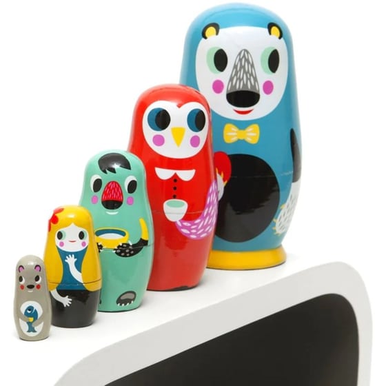 Ξύλινο Παιχνίδι Μπάμπουσκες (σετ 5τμχ) Petit Monkey In The Woods image 2